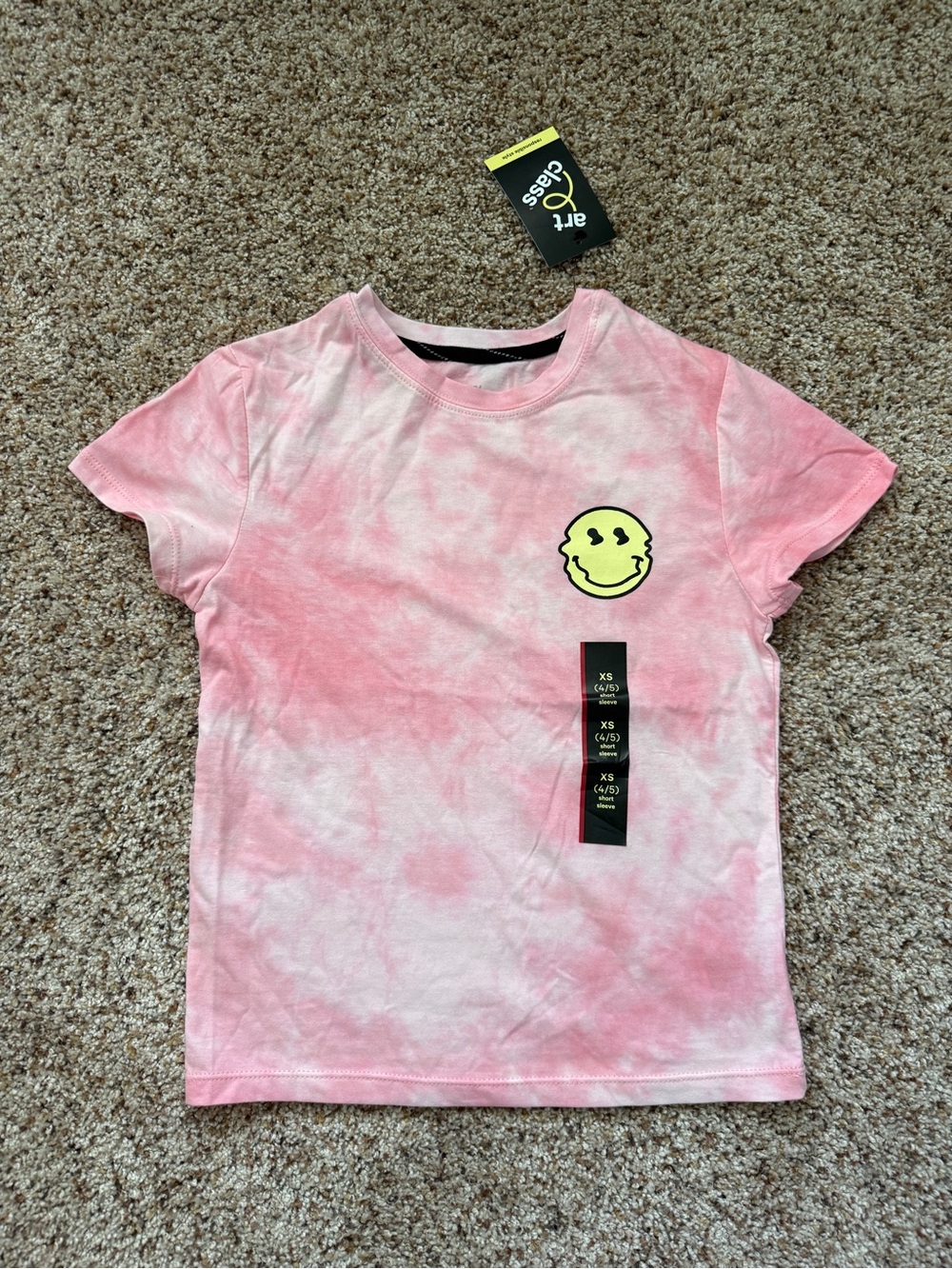 art class tie dye smiley tee